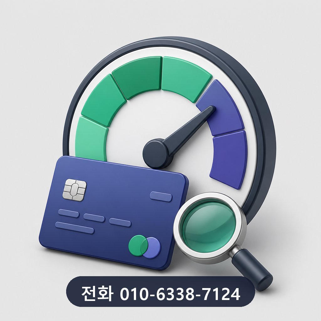 신용카드 한도 대출 한도 확인 이미지 · 문의 010-6338-7124